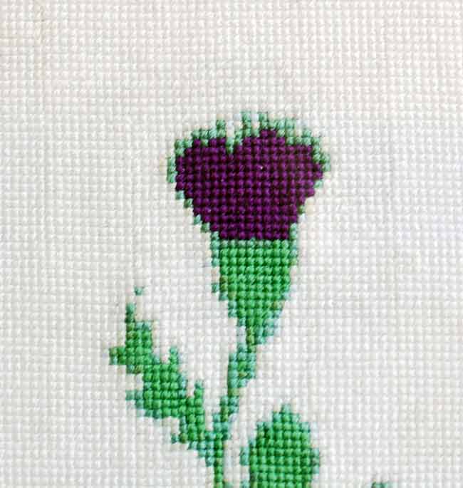 Crossstitch Scottish Thistle fine stitch